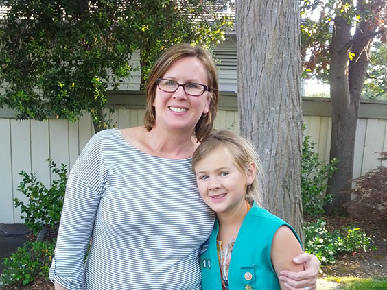 Jennifer Cuthill with Girl Scout daughter
