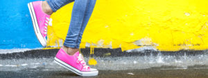 Woman in pink sneakers